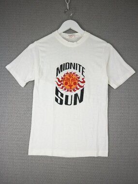 Stanfield's Vintage 1980's Single Stitch Cotton "Midnight Sun" Graphic Tee Small